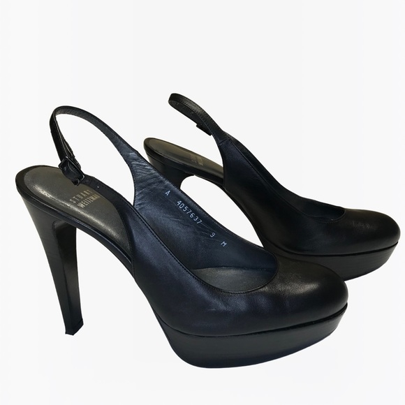 Stuart Weitzman Leather Platform & Strap High Heels Pumps - 9M - Picture 6 of 17